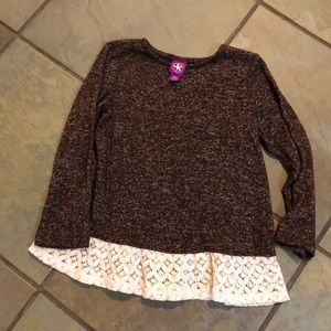 J. Khaki brown dressy top lace detail size 3t